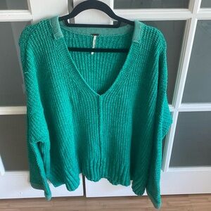 Free People TAKE ME OVER oversized V-neck sweater